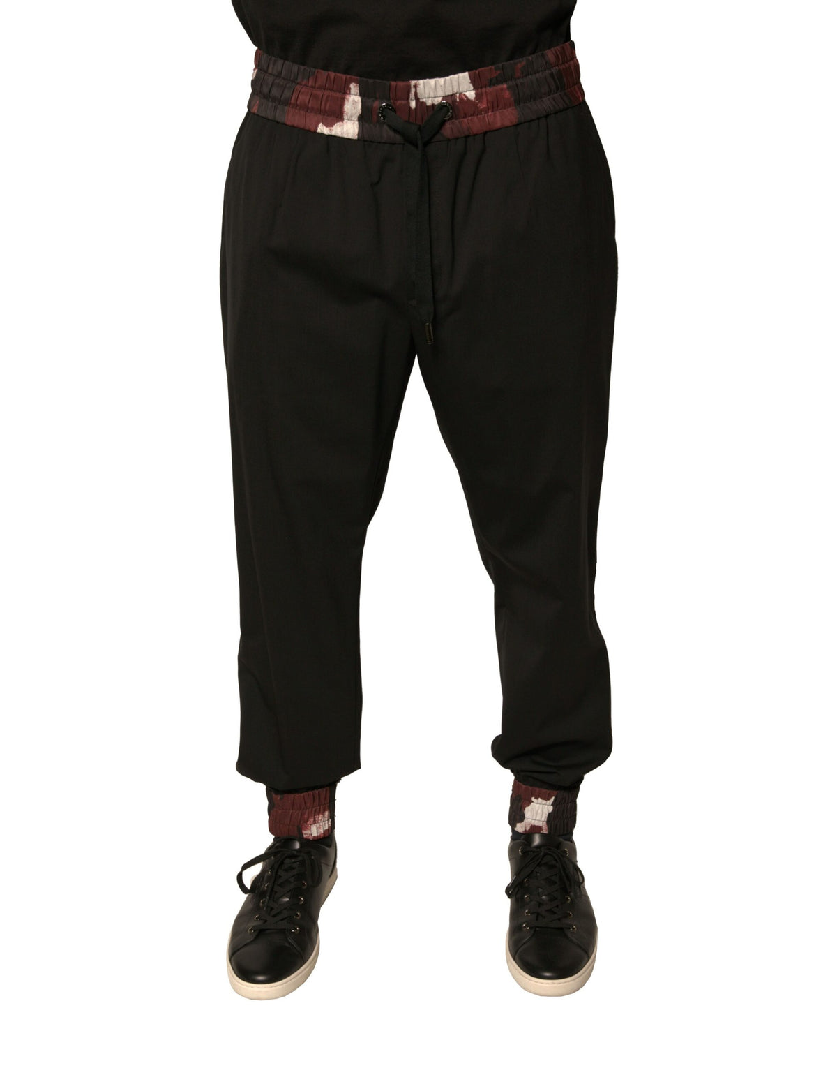 Dolce & Gabbana Black Camouflage Wool Jogger Sweatpants Pants - Eljoys Fashion 