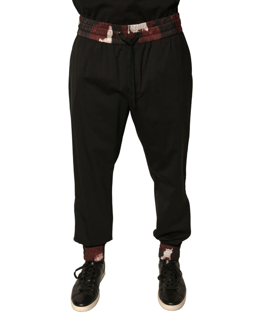 Dolce & Gabbana Black Camouflage Wool Jogger Sweatpants Pants Dolce & Gabbana