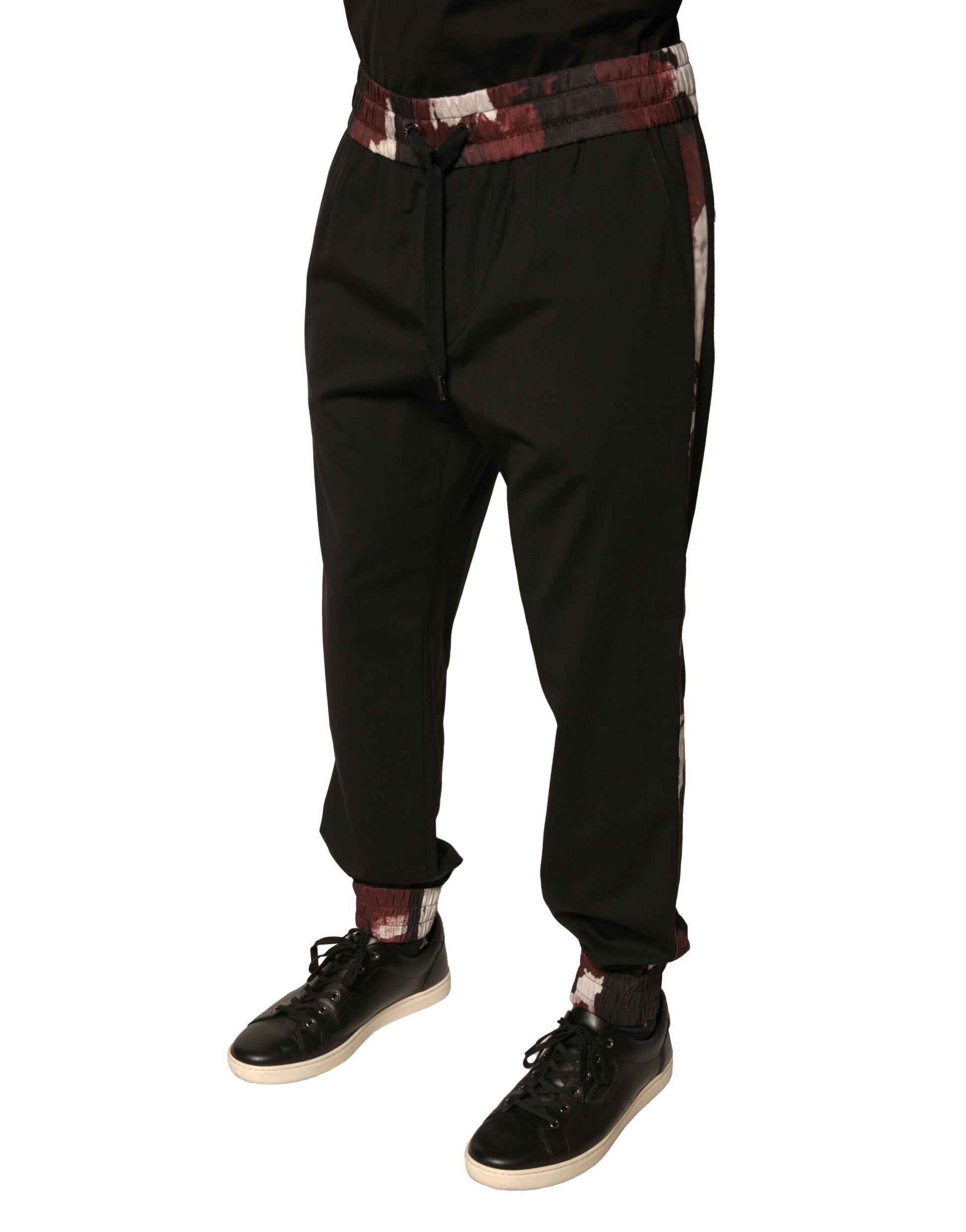 Dolce & Gabbana Black Camouflage Wool Jogger Sweatpants Pants Dolce & Gabbana