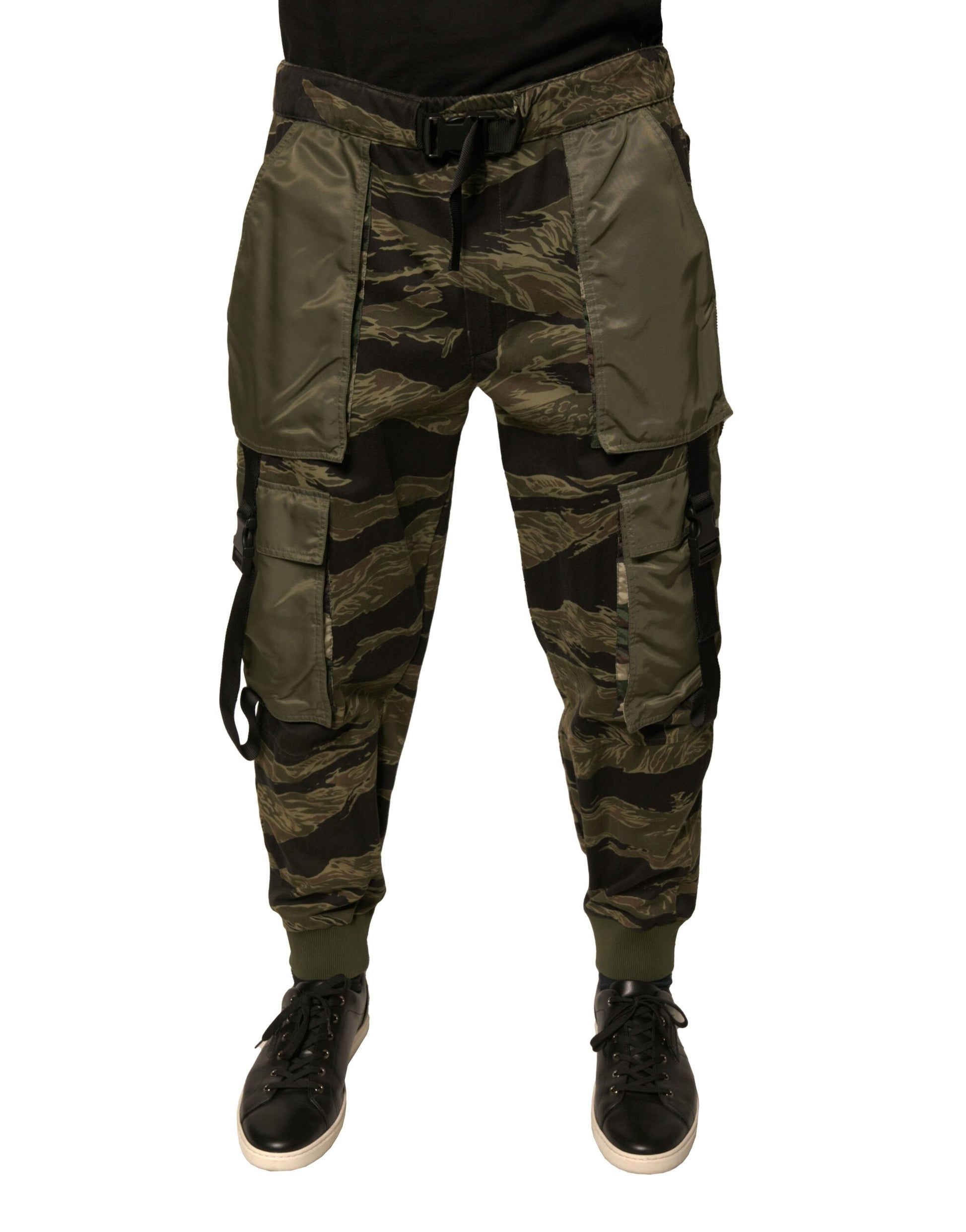 Dolce & Gabbana Green Cotton Jogger Cargo Pants Dolce & Gabbana