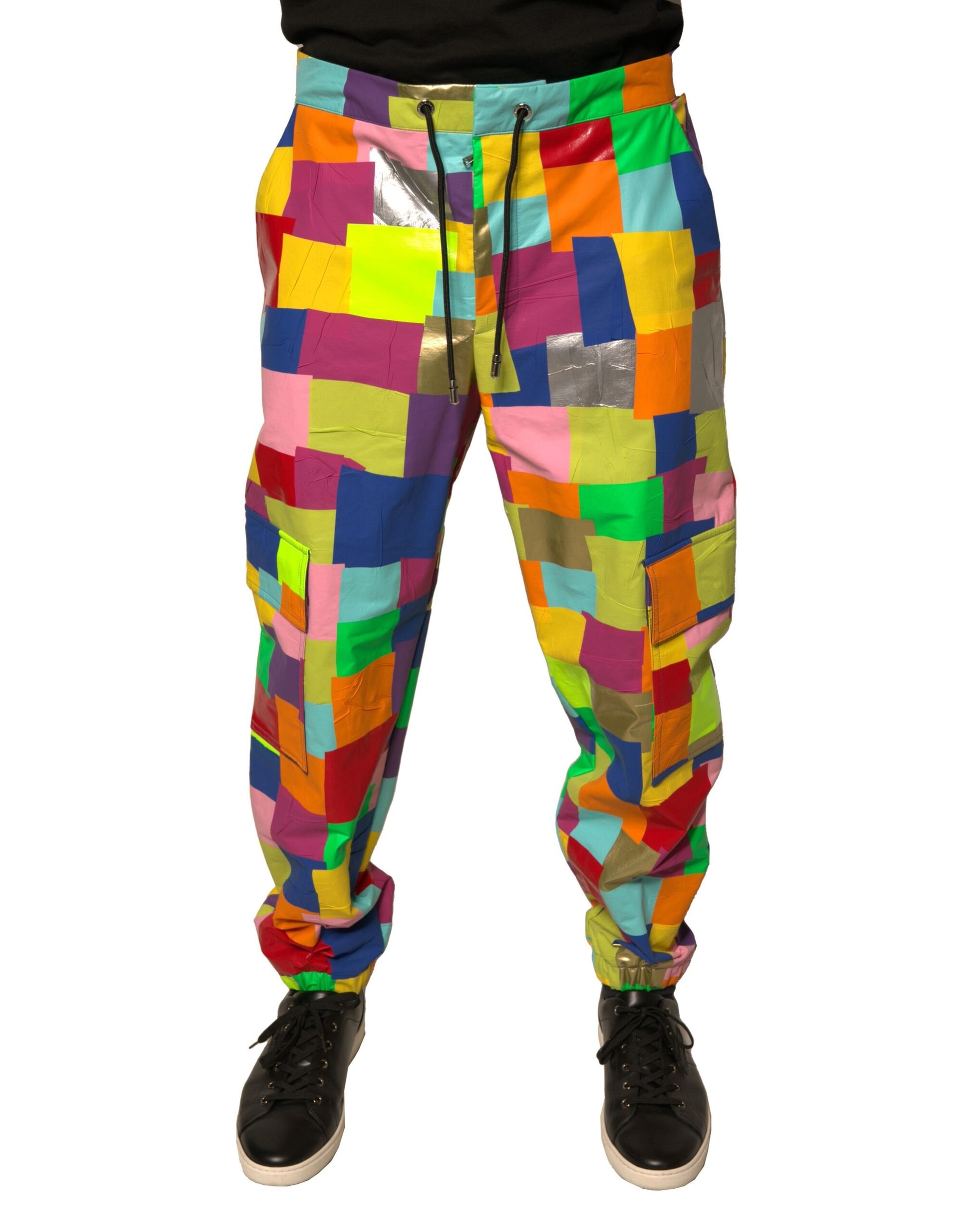Dolce & Gabbana Multicolor Cotton Patchwork Men Cargo Pants Dolce & Gabbana