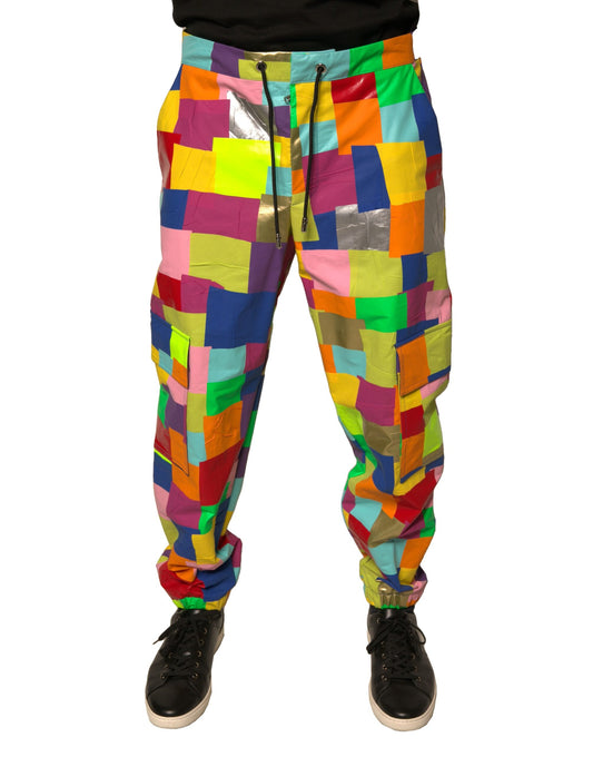 Dolce & Gabbana Multicolor Cotton Patchwork Men Cargo Pants Dolce & Gabbana