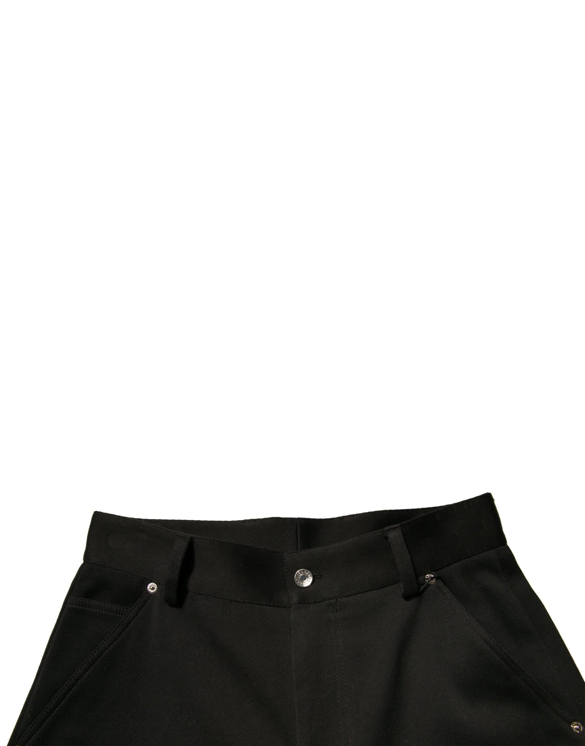 Dolce & Gabbana Black Cotton Mid Waist Cropped Pants Dolce & Gabbana