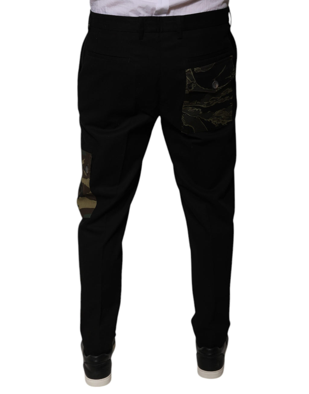 Dolce & Gabbana Black Cotton Men Cargo Casual Pants - Eljoys Fashion 