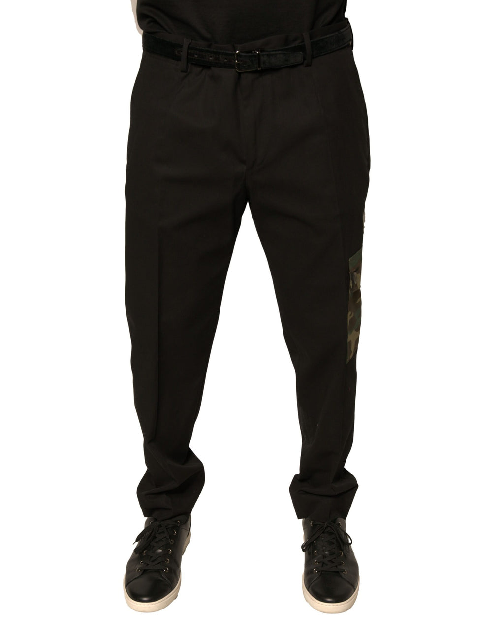 Dolce & Gabbana Black Cotton Men Cargo Casual Pants - Eljoys Fashion 