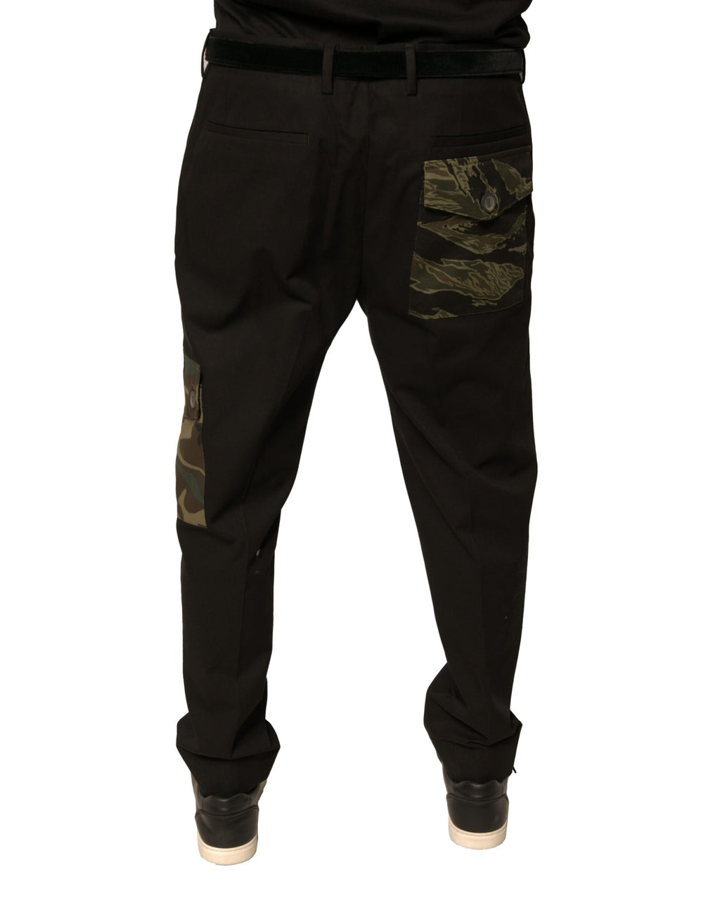 Dolce & Gabbana Black Cotton Men Cargo Casual Pants - Eljoys Fashion 