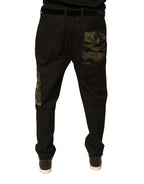 Dolce & Gabbana Black Cotton Men Cargo Casual Pants - Eljoys Fashion 