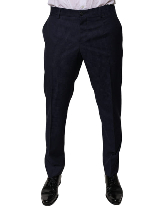 Dolce & Gabbana Dark Blue Cotton Men Dress Pants Dolce & Gabbana
