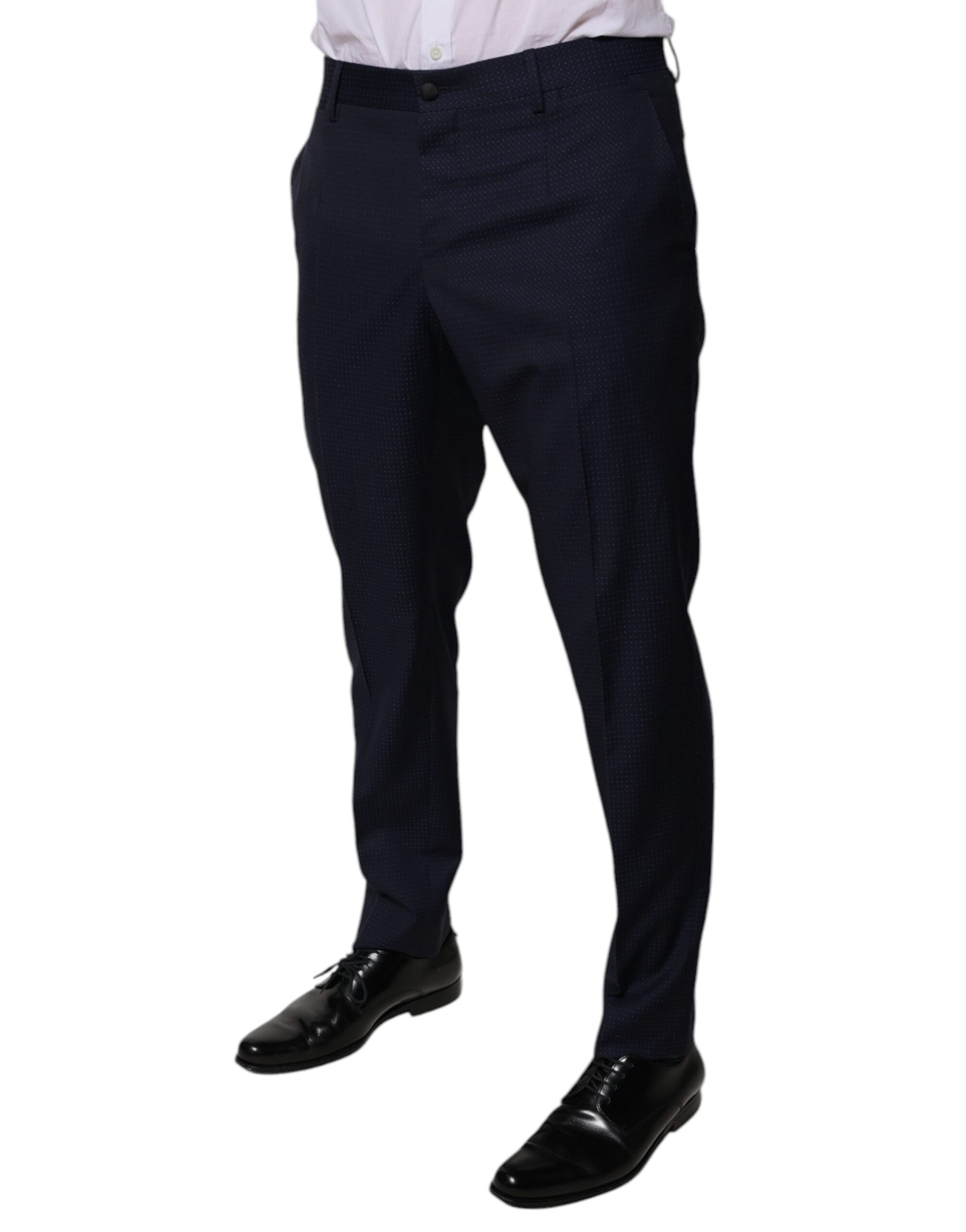 Dolce & Gabbana Dark Blue Cotton Men Dress Pants Dolce & Gabbana