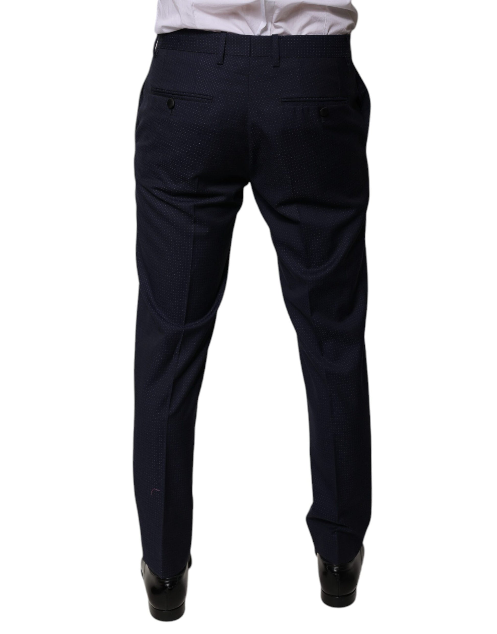 Dolce & Gabbana Dark Blue Cotton Men Dress Pants Dolce & Gabbana