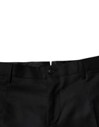 Dolce & Gabbana Black Wool Tapered Formal Dress Pants - Eljoys Fashion 