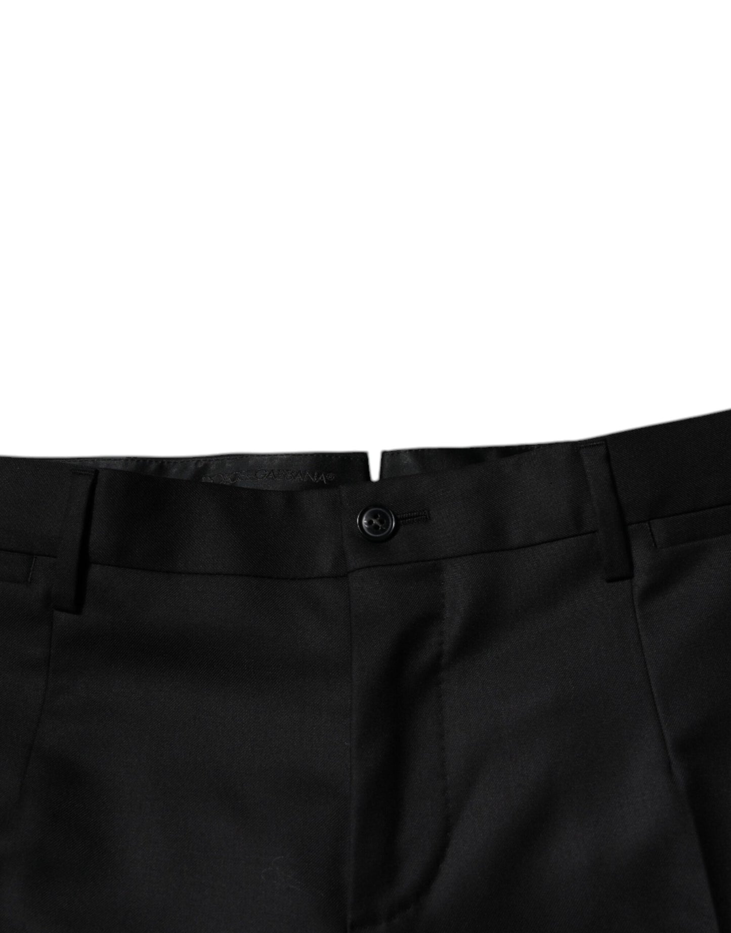 Dolce & Gabbana Black Wool Tapered Formal Dress Pants Dolce & Gabbana