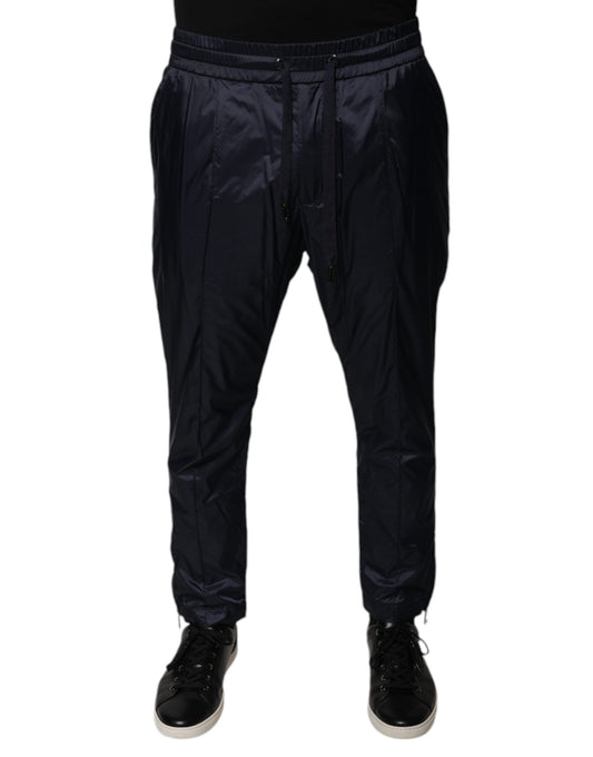 Dolce & Gabbana Dark Blue Cotton Skinny Sweatpants Pants Dolce & Gabbana