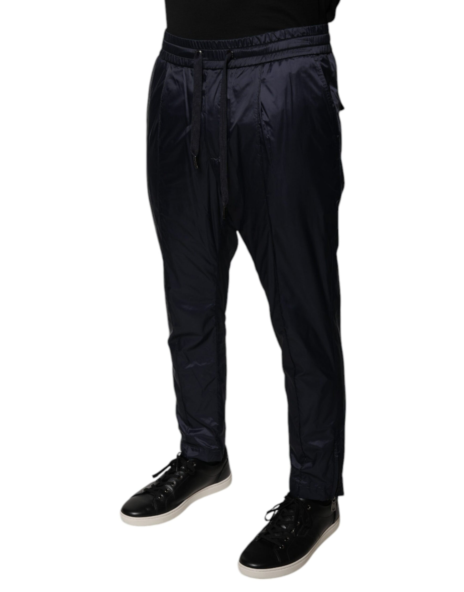 Dolce & Gabbana Dark Blue Cotton Skinny Sweatpants Pants Dolce & Gabbana