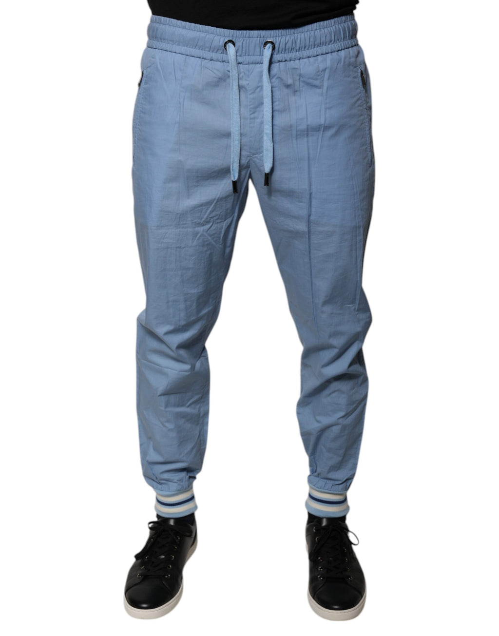 Dolce & Gabbana Blue Cotton Jogger Sweatpants Pants - Eljoys Fashion 