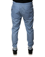 Dolce & Gabbana Blue Cotton Jogger Sweatpants Pants - Eljoys Fashion 