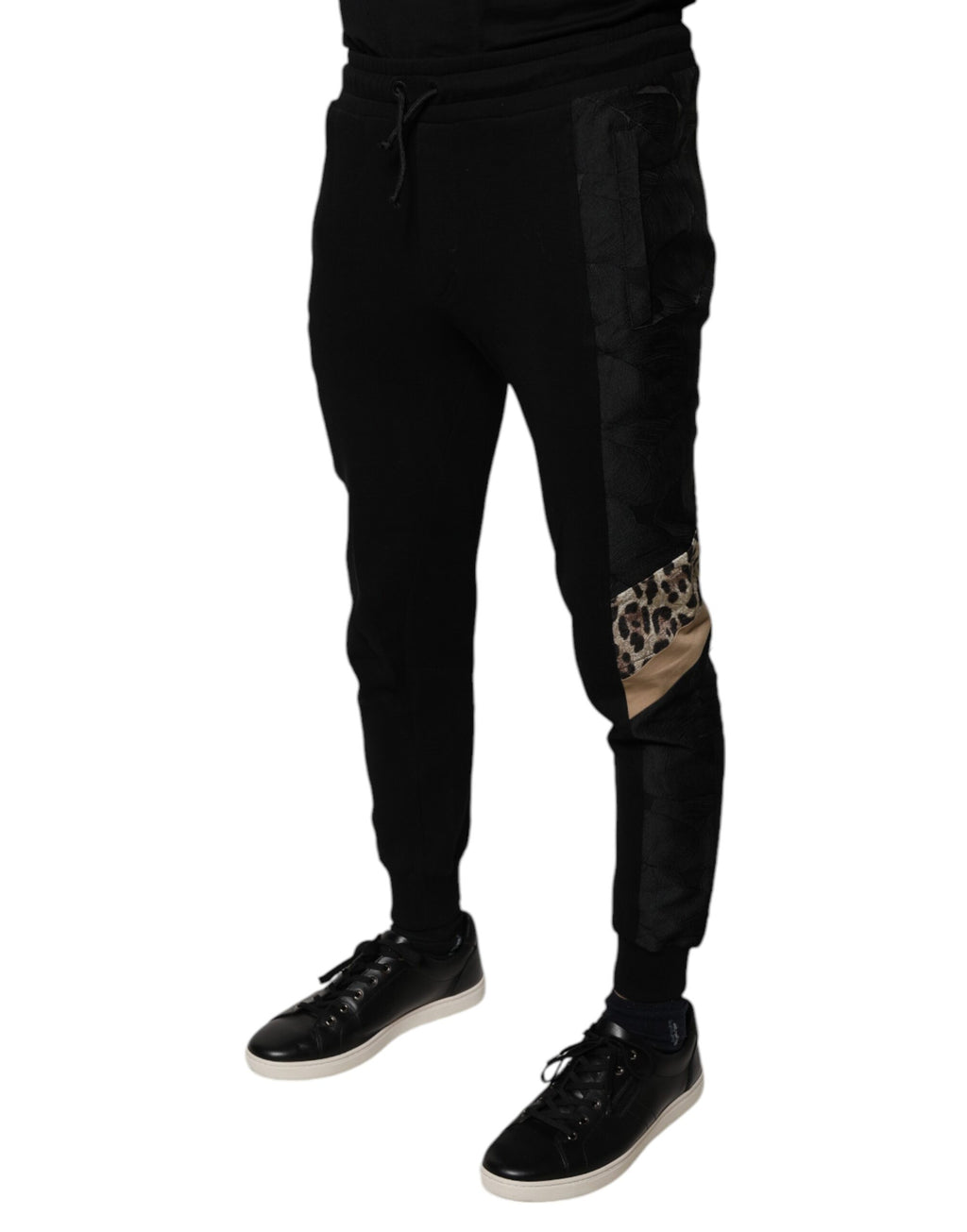 Dolce & Gabbana Black Leopard Slim Fit Jogger Pants - Eljoys Fashion 
