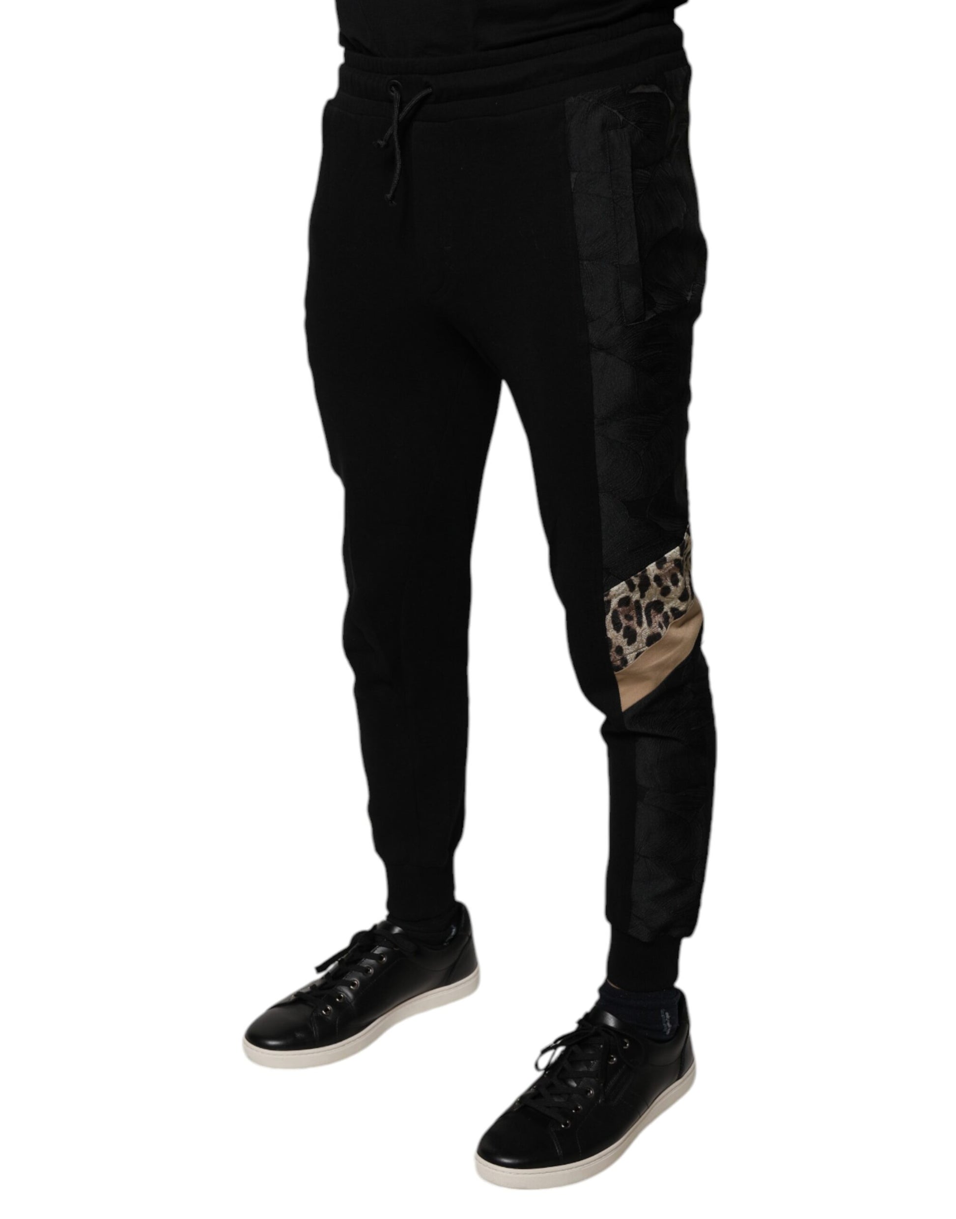 Dolce & Gabbana Black Leopard Slim Fit Jogger Pants Dolce & Gabbana