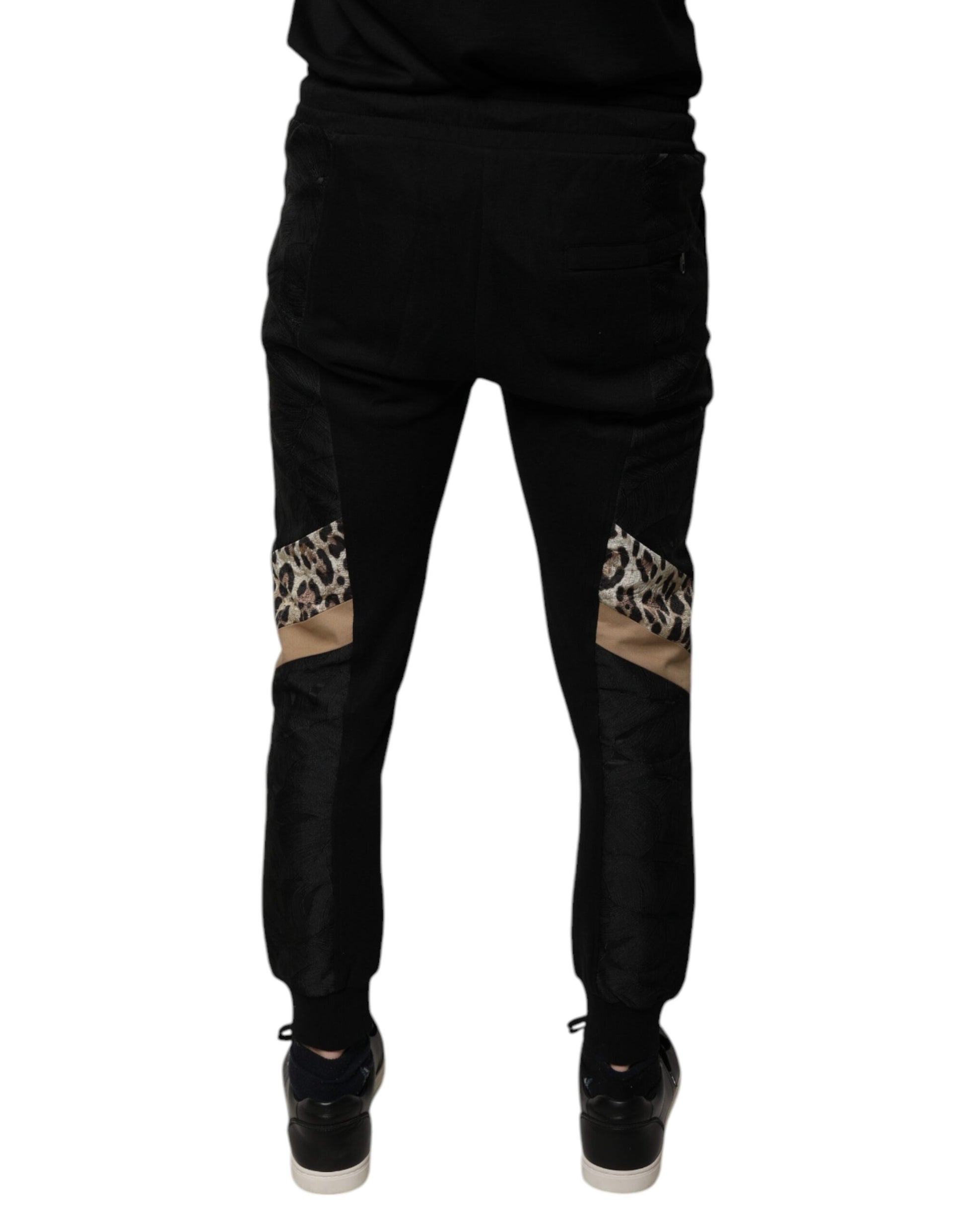 Dolce & Gabbana Black Leopard Slim Fit Jogger Pants Dolce & Gabbana