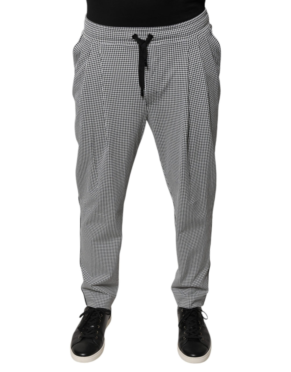 Dolce & Gabbana Black White Houndstooth Skinny Dress Pants - Eljoys Fashion 