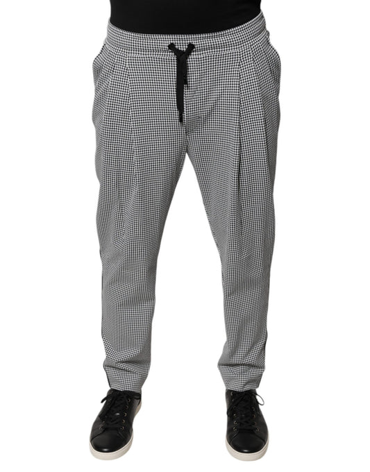 Dolce & Gabbana Black White Houndstooth Skinny Dress Pants Dolce & Gabbana