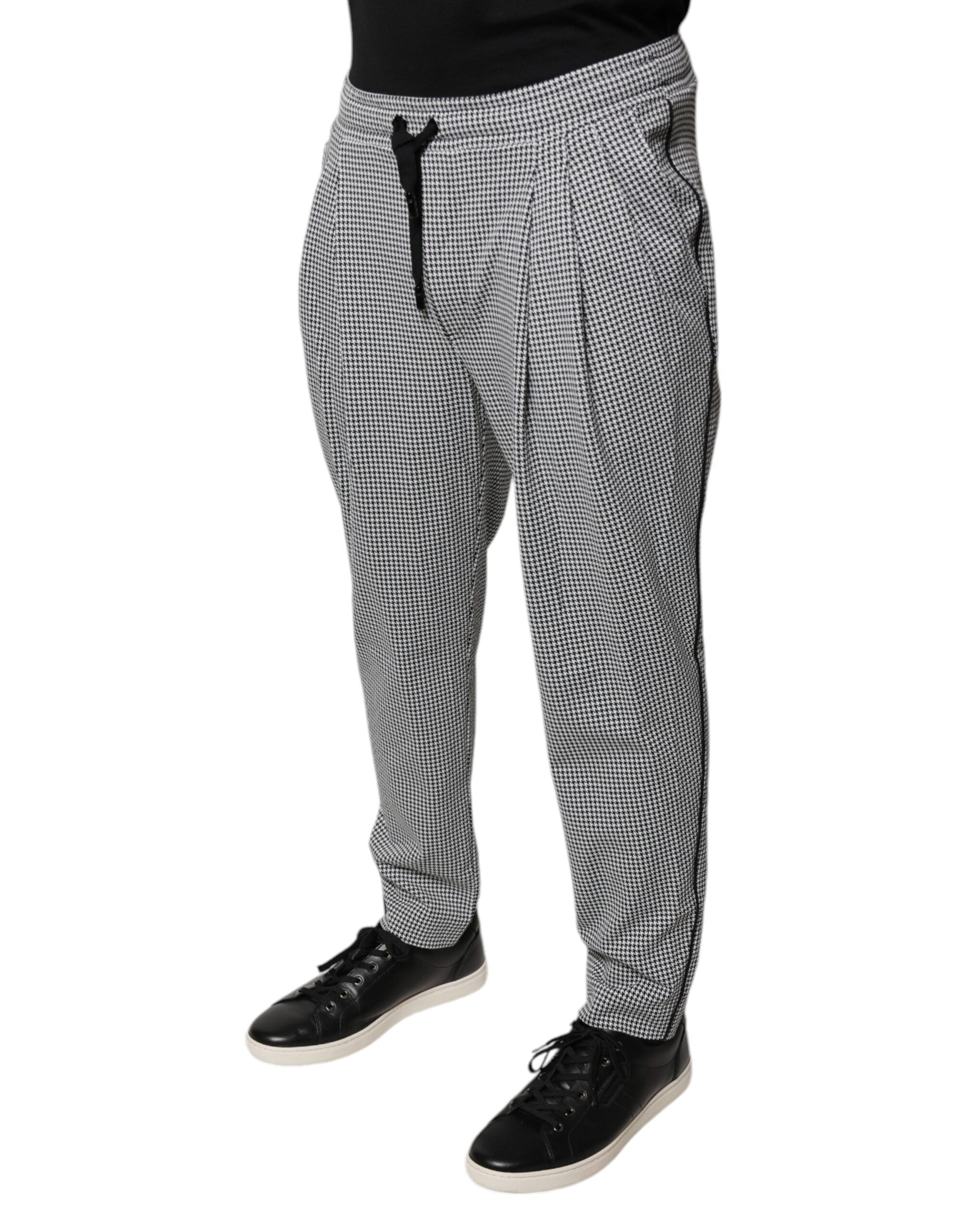 Dolce & Gabbana Black White Houndstooth Skinny Dress Pants Dolce & Gabbana