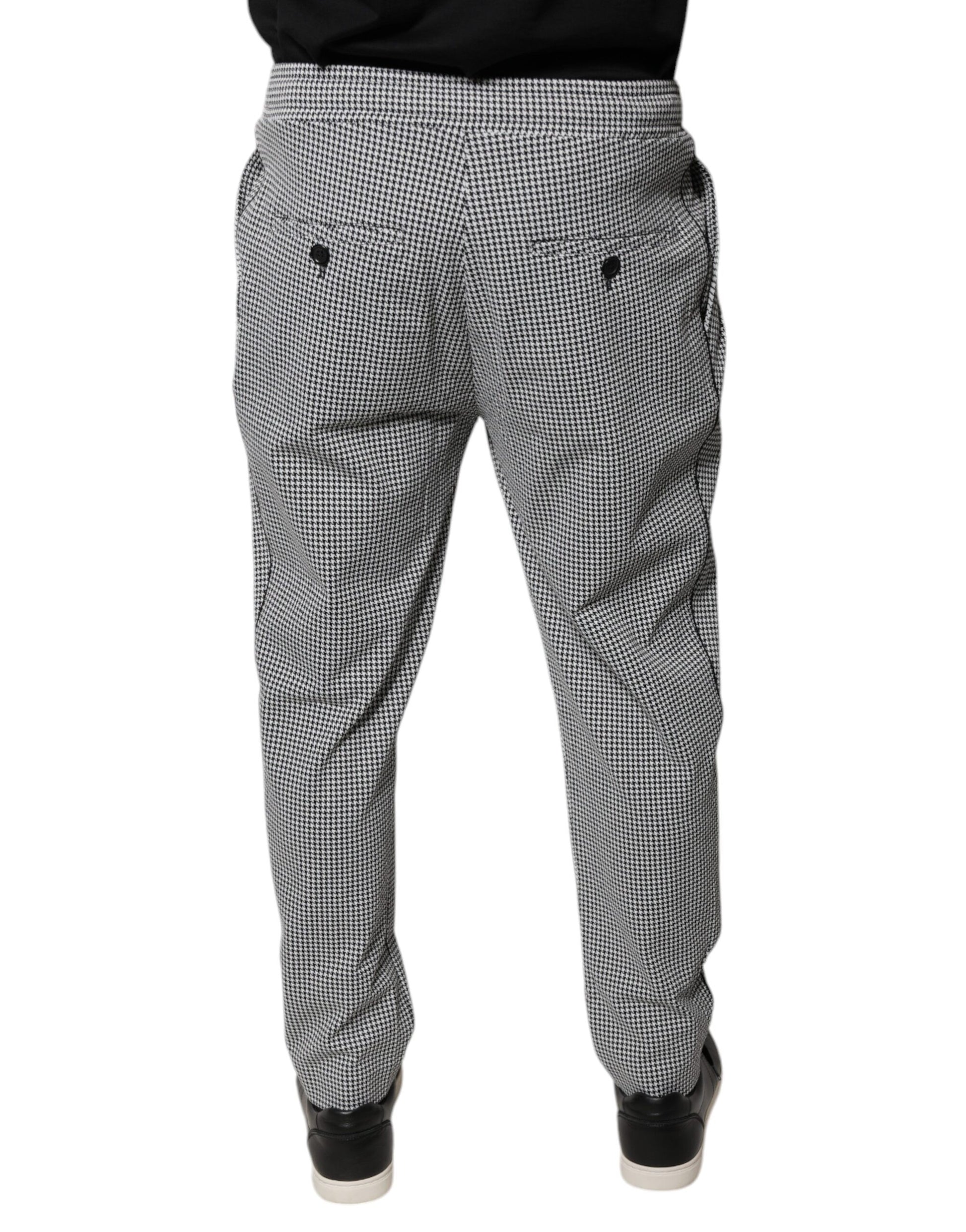 Dolce & Gabbana Black White Houndstooth Skinny Dress Pants Dolce & Gabbana