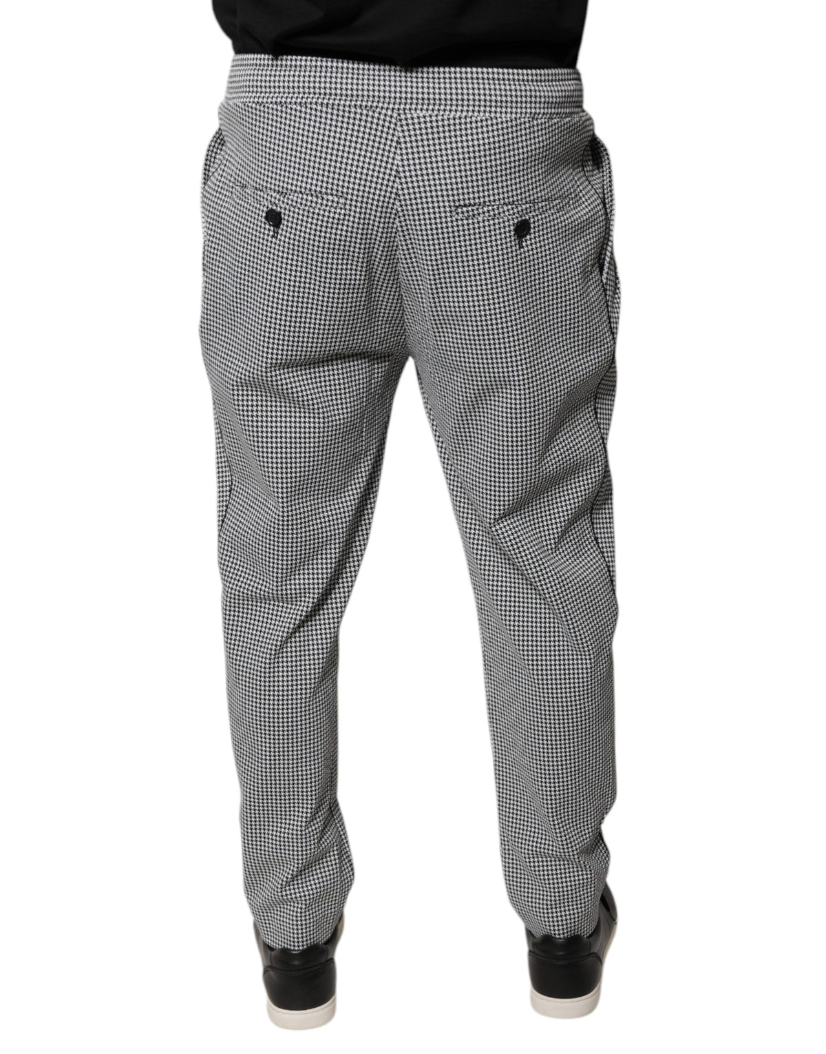 Dolce & Gabbana Black White Houndstooth Skinny Dress Pants - Eljoys Fashion 