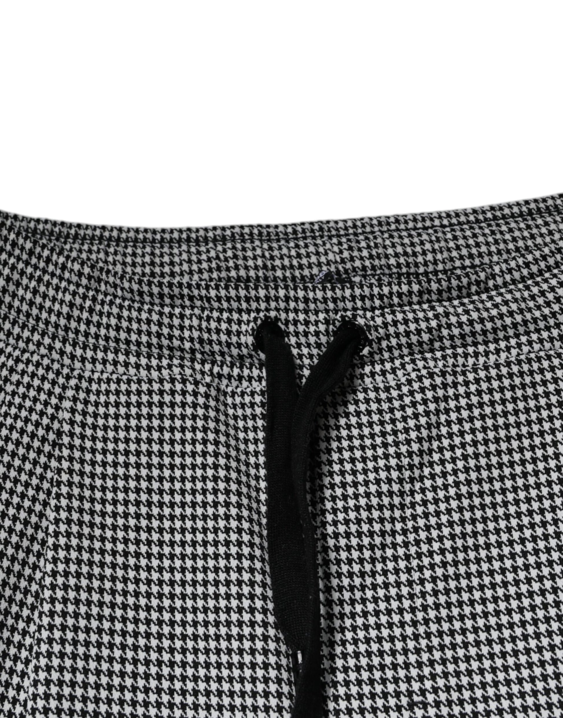 Dolce & Gabbana Black White Houndstooth Skinny Dress Pants Dolce & Gabbana