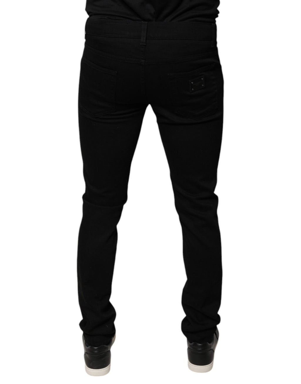 Dolce & Gabbana Black DG Crown Logo Cotton Skinny Denim Jeans - Eljoys Fashion 