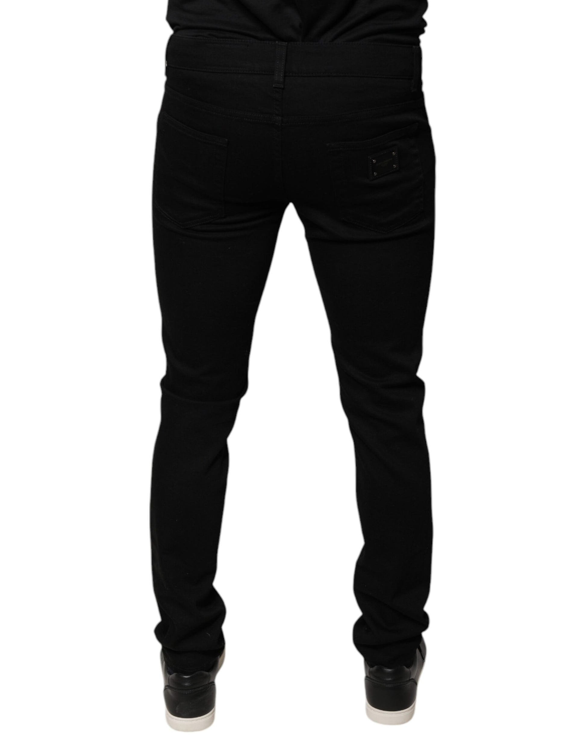 Dolce & Gabbana Black DG Crown Logo Cotton Skinny Denim Jeans Dolce & Gabbana