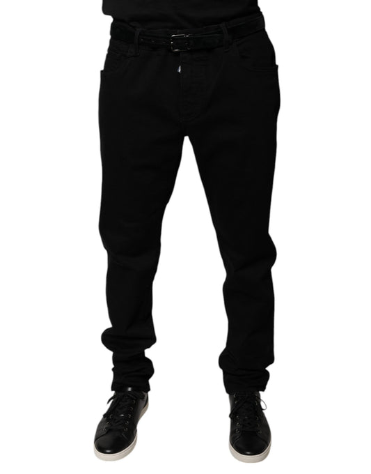 Dolce & Gabbana Black Logo Cotton Stretch Skinny Denim Jeans Dolce & Gabbana