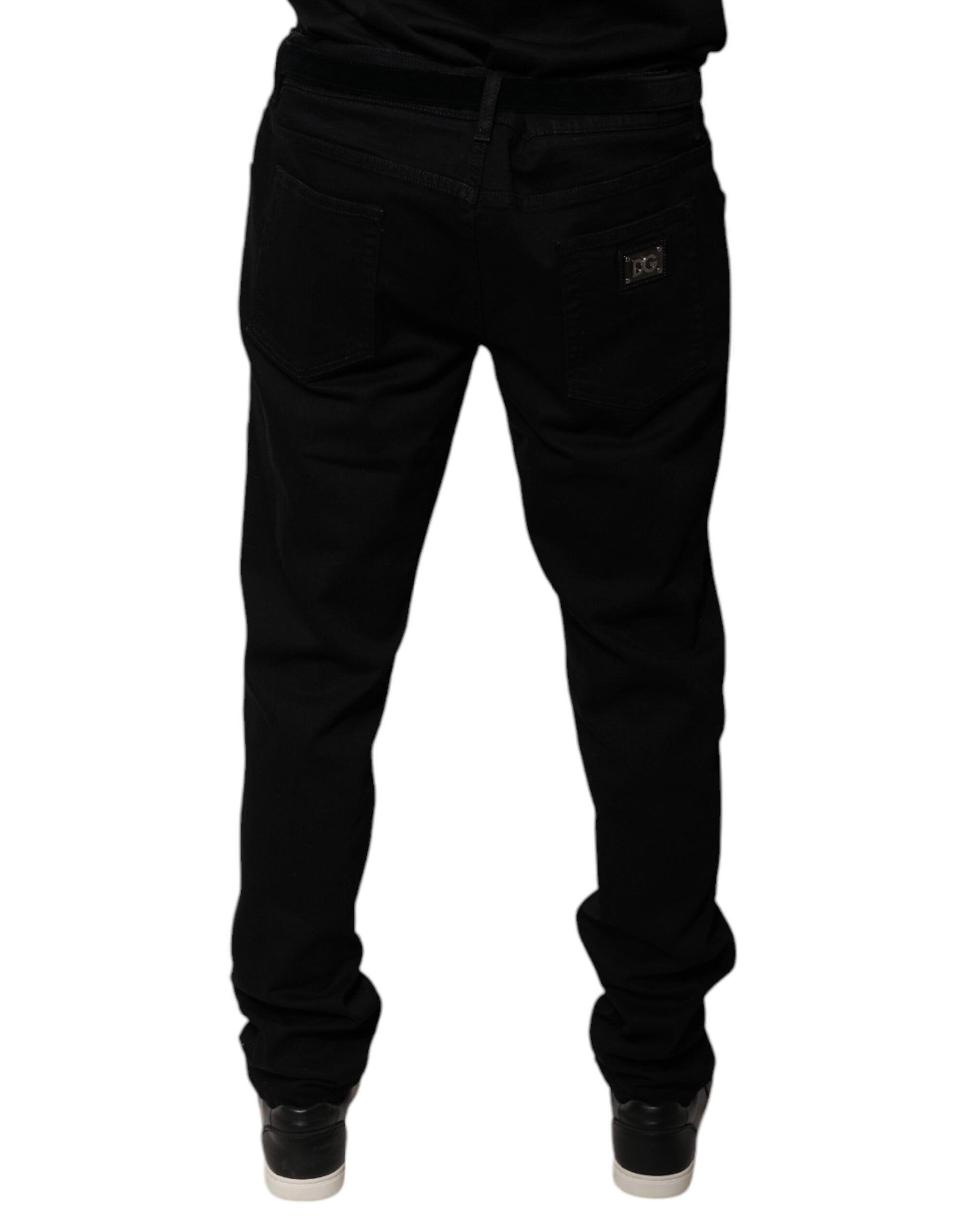 Dolce & Gabbana Black Logo Cotton Stretch Skinny Denim Jeans Dolce & Gabbana