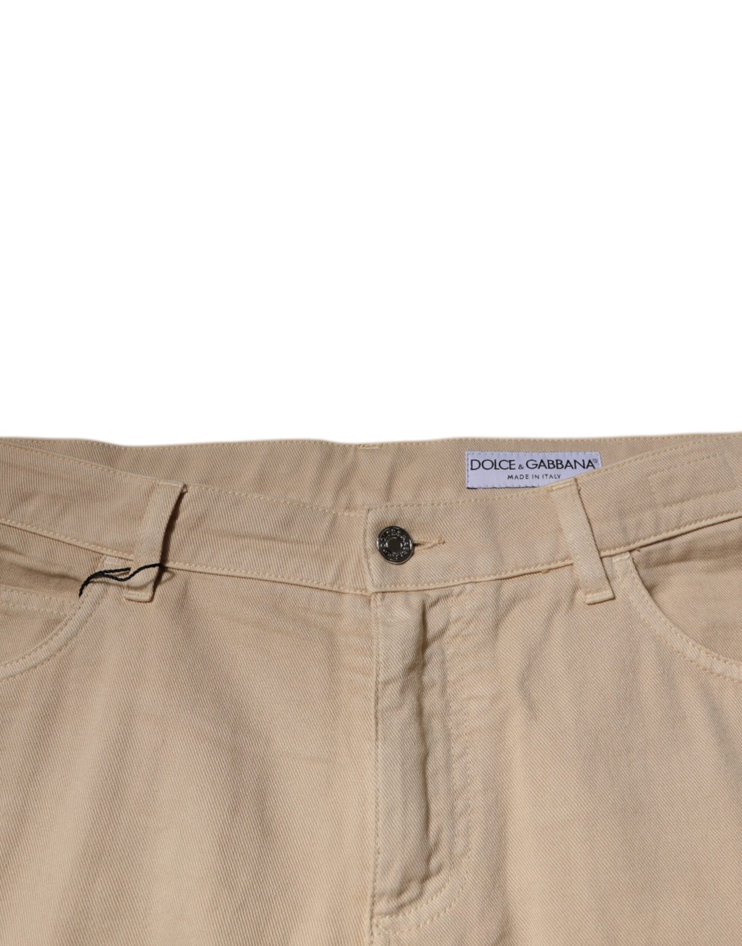Dolce & Gabbana Beige Cotton Mid Waist Skinny Denim Jeans Dolce & Gabbana
