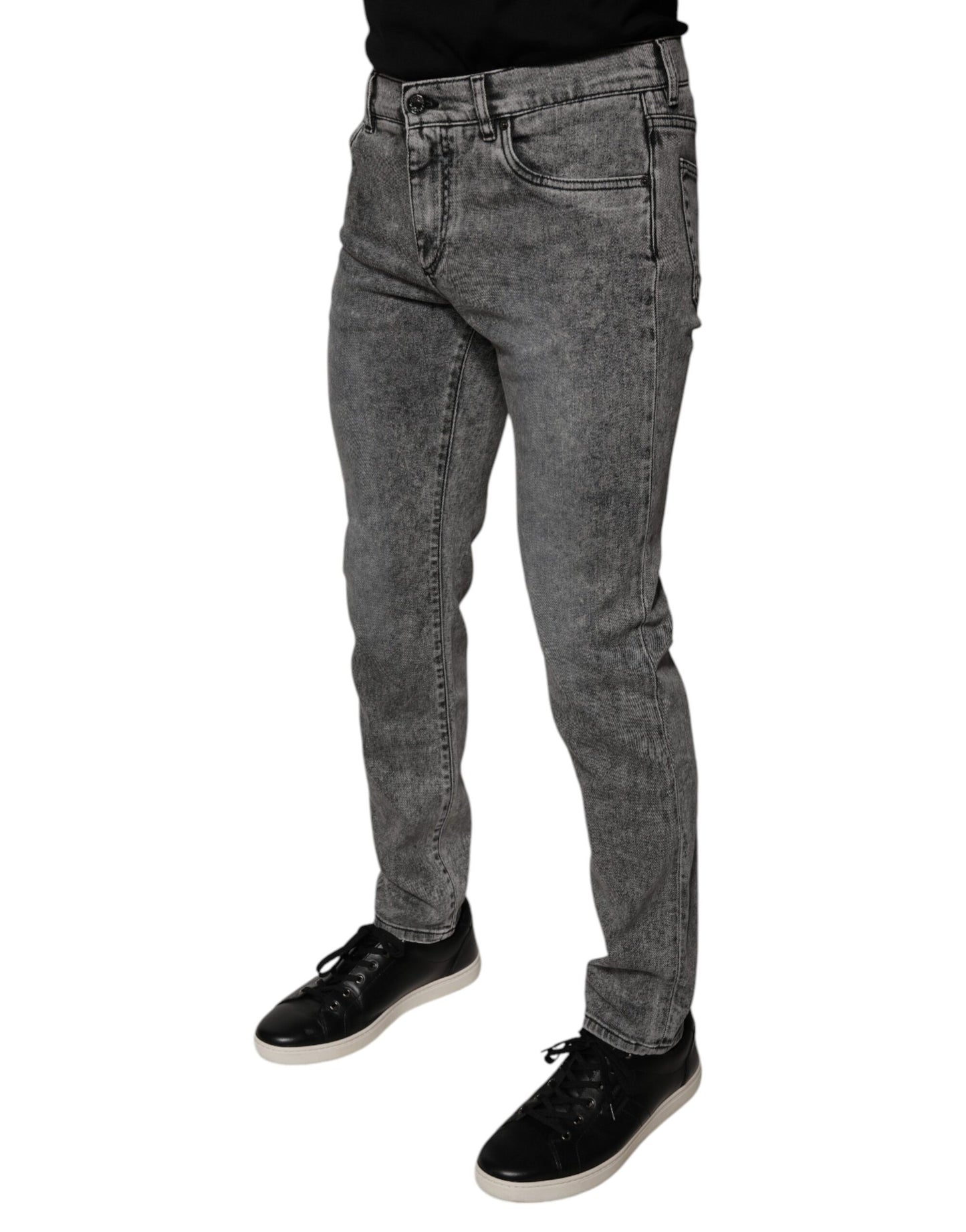 Dolce & Gabbana Gray Washed Cotton Skinny Denim Jeans Dolce & Gabbana