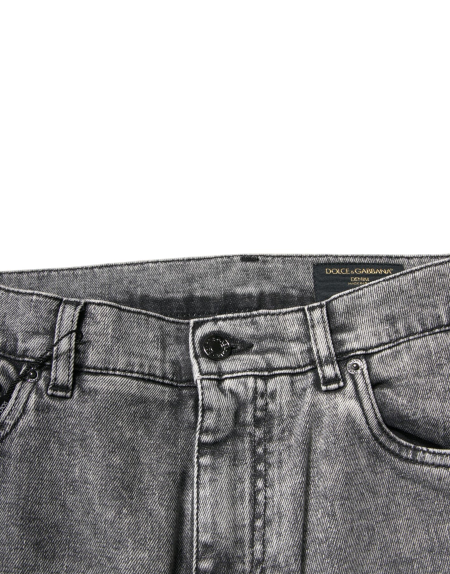 Dolce & Gabbana Gray Washed Cotton Skinny Denim Jeans Dolce & Gabbana