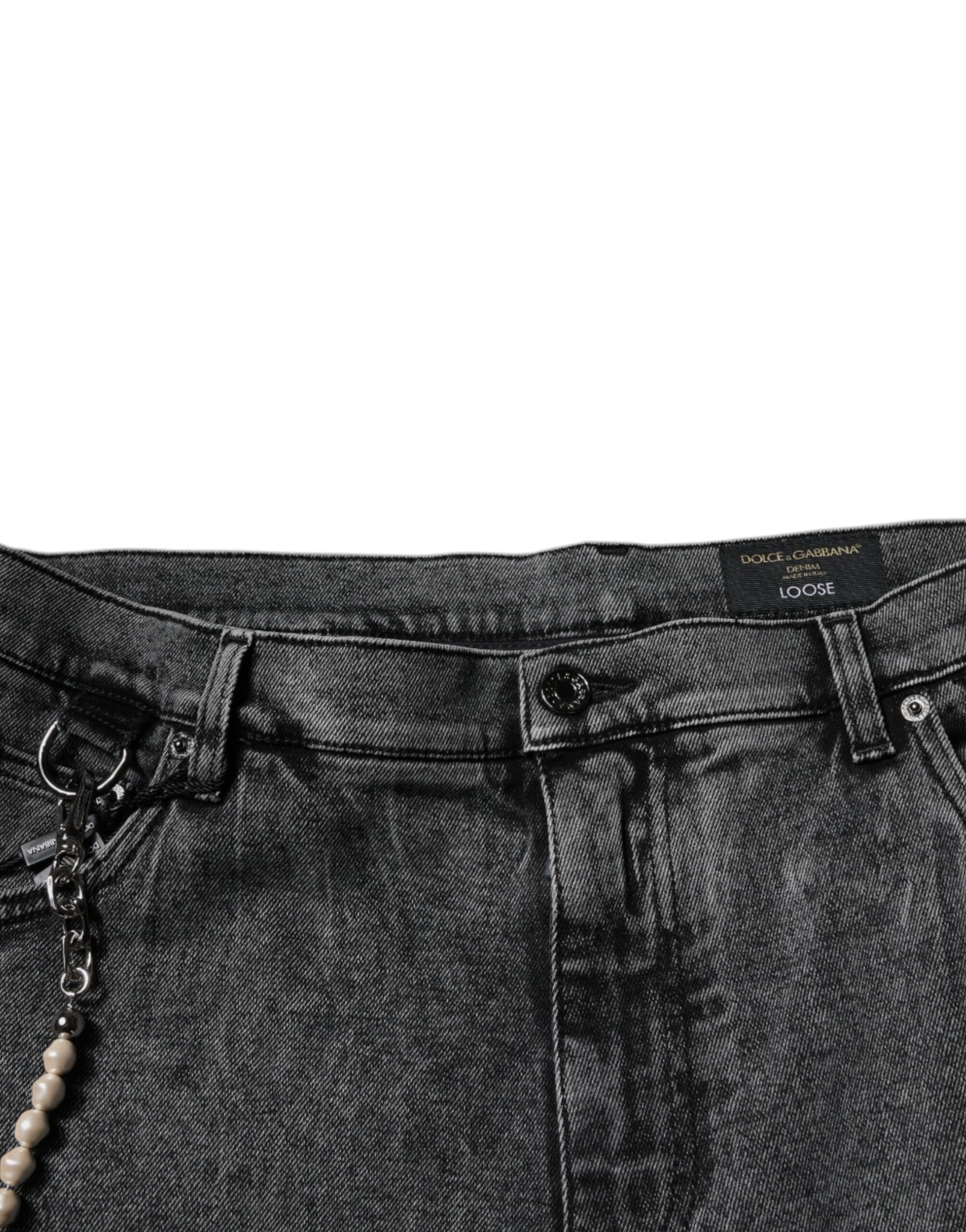 Dolce & Gabbana Dark Gray Cotton Skinny Denim Jeans Dolce & Gabbana