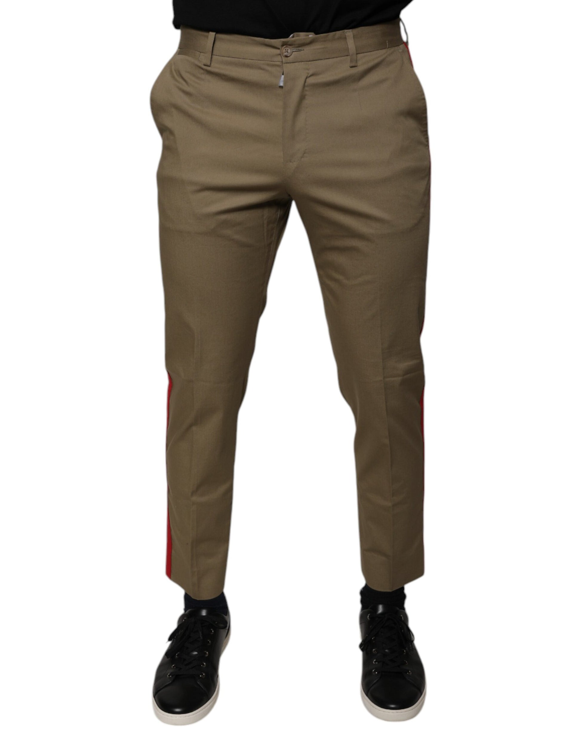 Dolce & Gabbana Brown Logo Men Casual Tapered Pants Dolce & Gabbana