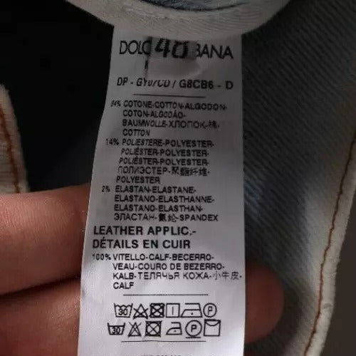Dolce & Gabbana Light Blue Cotton Blend Tattered Skinny Denim Jeans Dolce & Gabbana