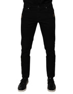 Dolce & Gabbana Black Crown White Lining Skinny Denim Jeans - Eljoys Fashion 