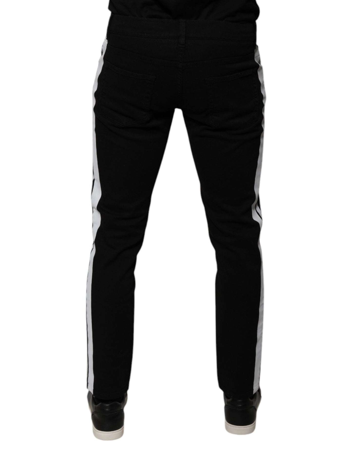 Dolce & Gabbana Black Crown White Lining Skinny Denim Jeans Dolce & Gabbana