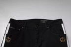 Dolce & Gabbana Black Crown White Lining Skinny Denim Jeans - Eljoys Fashion 