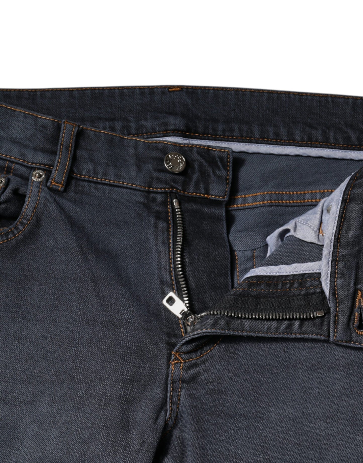 Dolce & Gabbana Dark Gray Cotton Skinny Denim Jeans Dolce & Gabbana