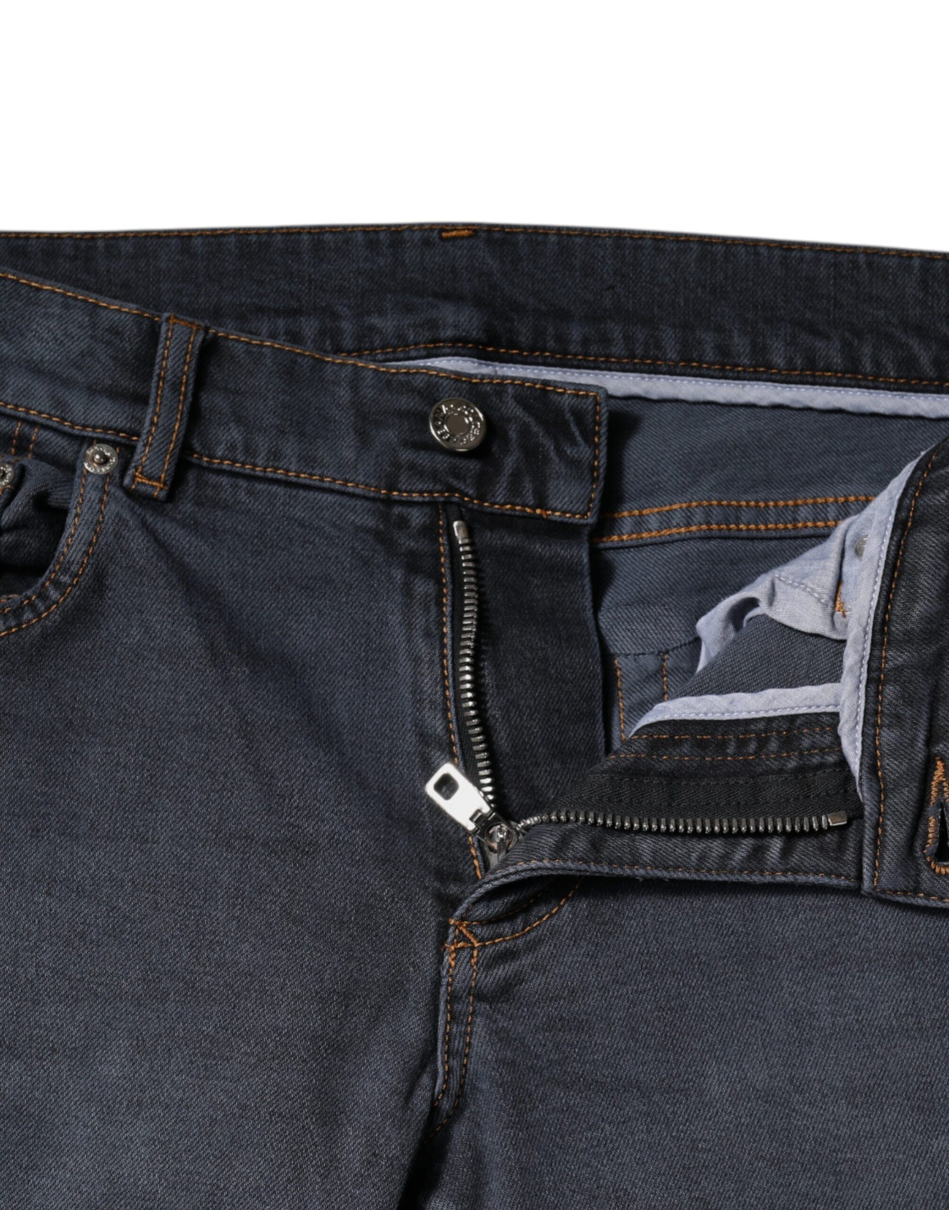 Dolce & Gabbana Dark Gray Cotton Skinny Denim Jeans Dolce & Gabbana