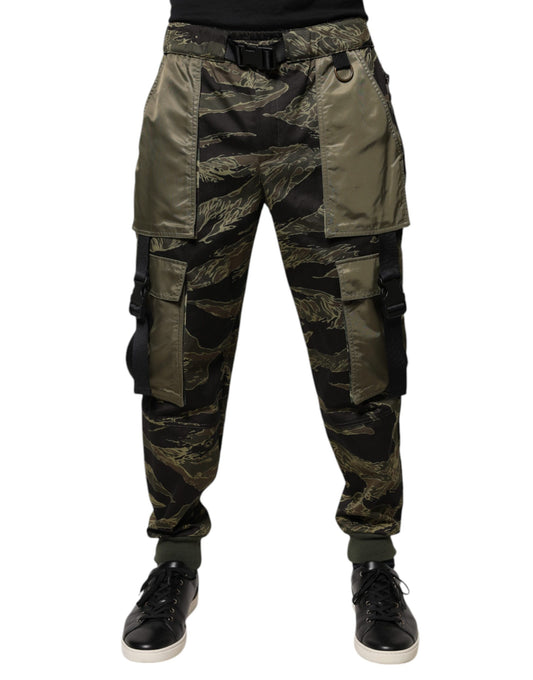 Dolce & Gabbana Green Cotton Jogger Cargo Pants Dolce & Gabbana