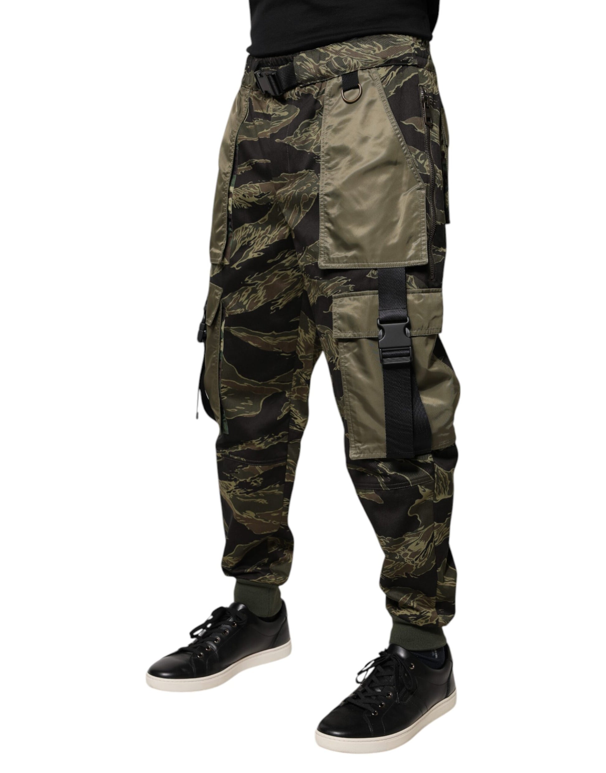 Dolce & Gabbana Green Cotton Jogger Cargo Pants Dolce & Gabbana