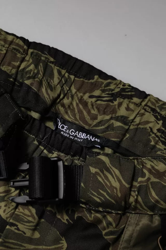 Dolce & Gabbana Green Cotton Jogger Cargo Pants Dolce & Gabbana