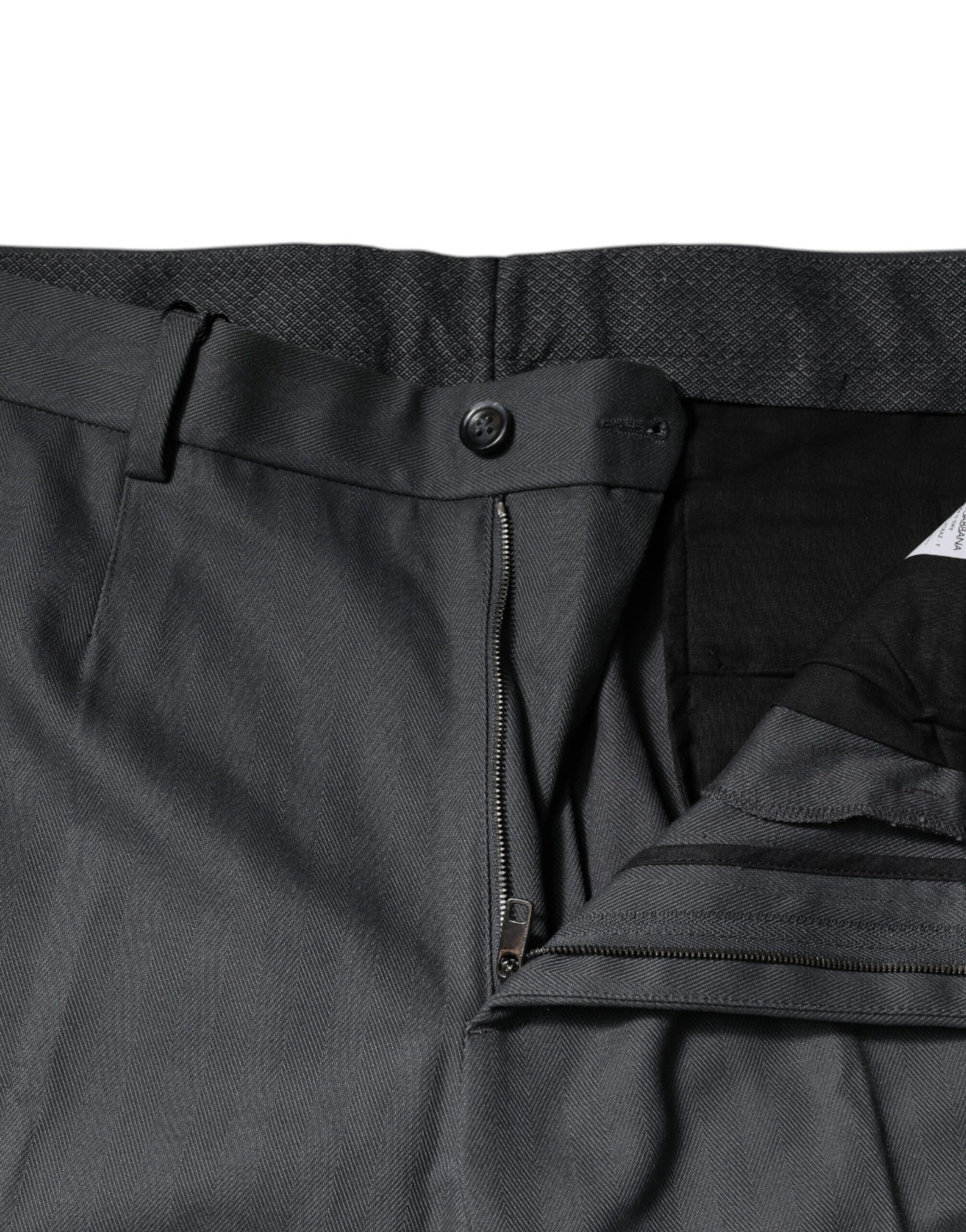 Dolce & Gabbana Gray Tapered Formal Dress Pants Dolce & Gabbana