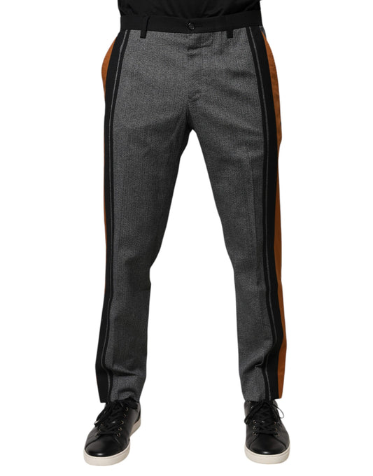 Dolce & Gabbana Multicolor Cotton Tapered Dress Formal Pants Dolce & Gabbana