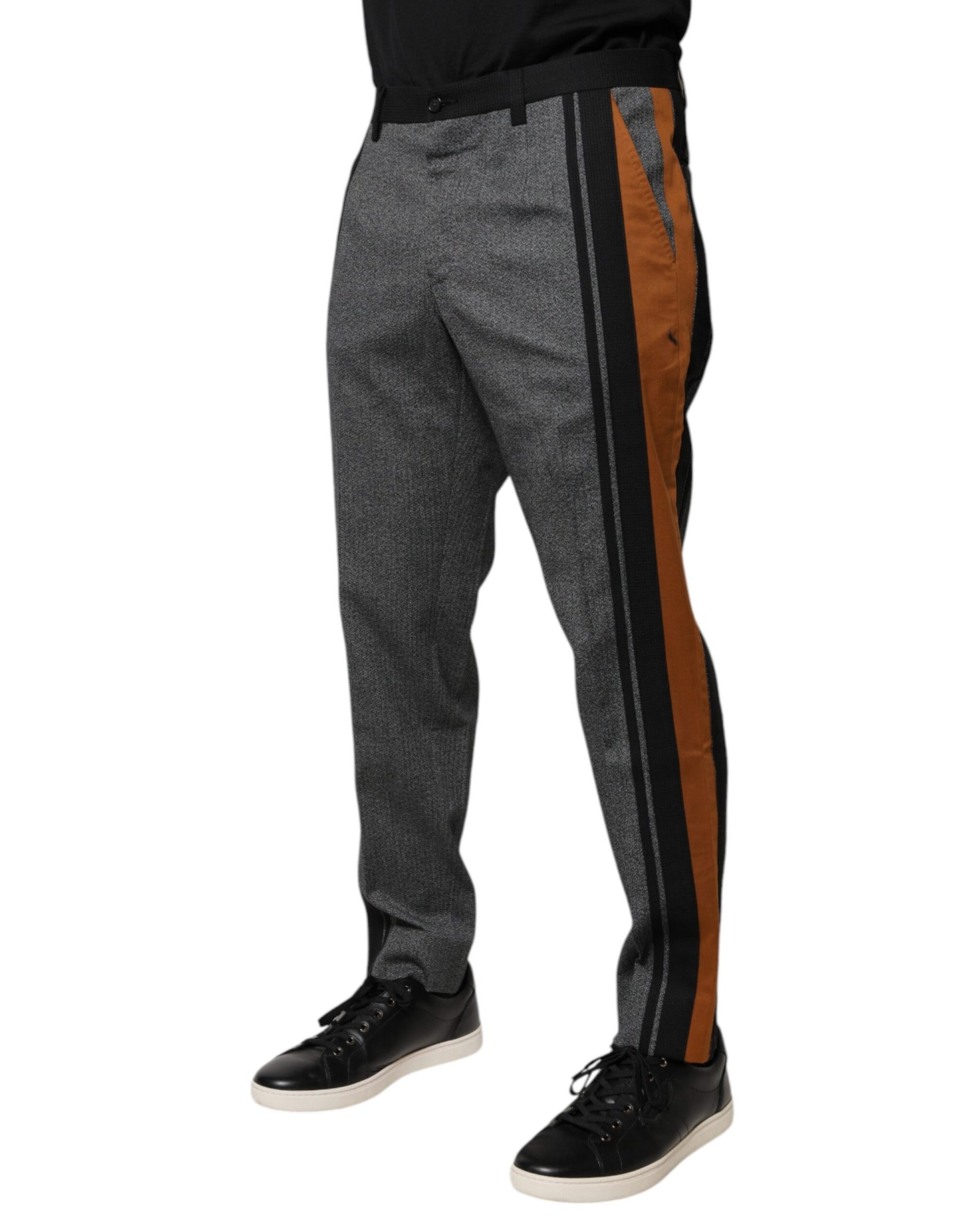 Dolce & Gabbana Multicolor Cotton Tapered Dress Formal Pants Dolce & Gabbana